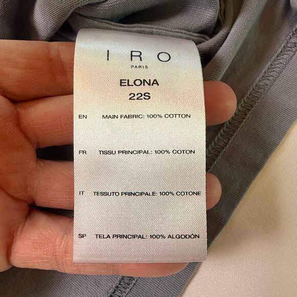 IRO Paris “Elona” Asymmetric Ruched Mini Dress Storm Blue NWT - Size Small - Picture 15 of 16